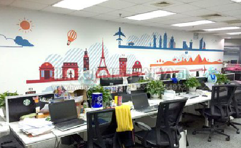 邵武教你设计办公室墙绘的方法。